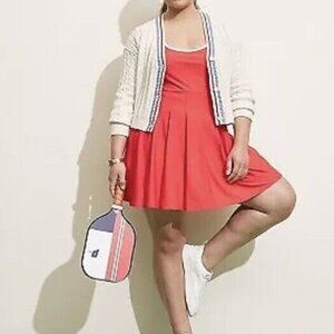 NWT PRINCE Pickleball Red Sleeveless Scoop Neck Crossed Back Strap Dress Sz XL